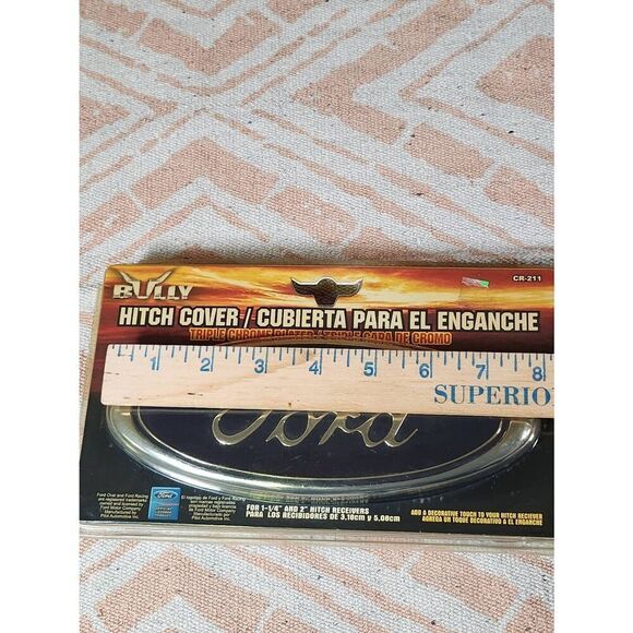 Bully Trailer Hitch Receiver Cover, Chrome Ford Logo CR-211 Fits 1 1/4” & 2” rec - Picture 5 of 5